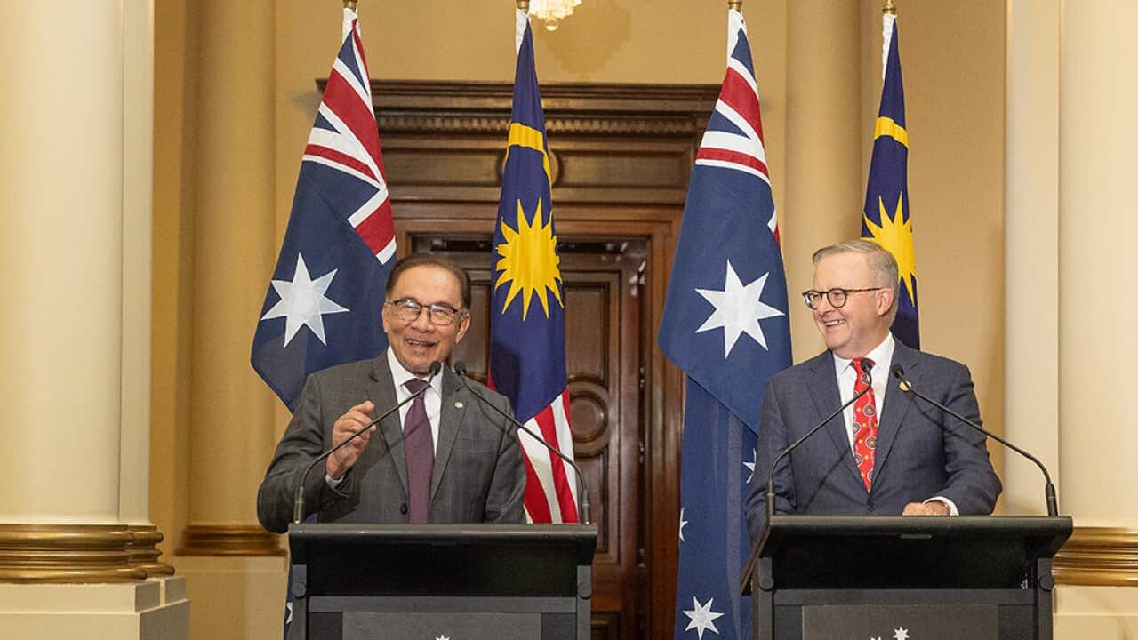 Perdana Menteri Malaysia, Anwar Ibrahim, bersama Perdana Menteri Australia, Anthony Albanese