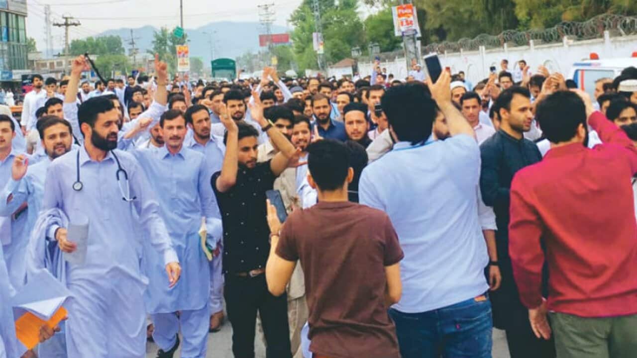Doctors protest in Peshawar