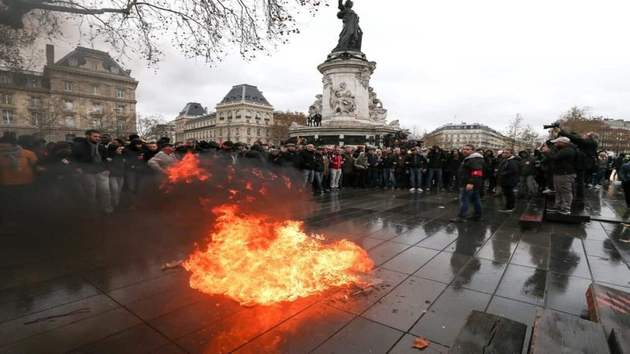 high school demonstration in Paris