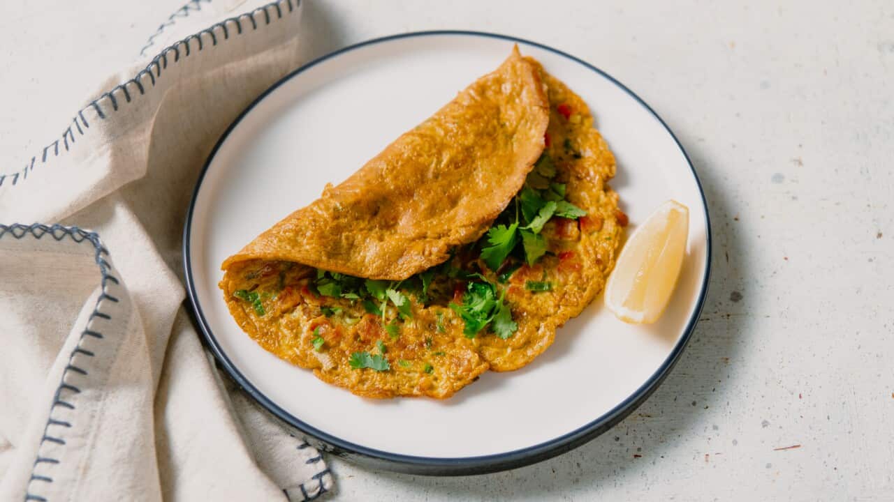 Bacon and chorizo omelette