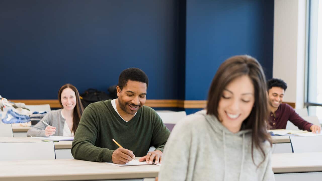 Happy and excited peers