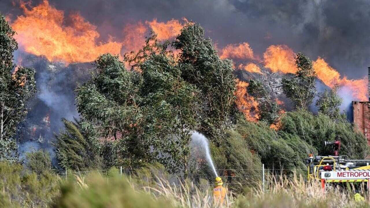 Fire at a waste recycling centre in Melbourne
