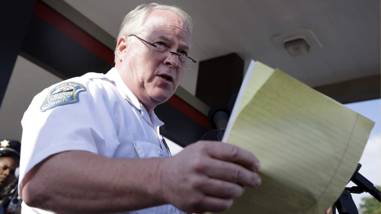 Ferguson Police Chief Thomas Jackson has resigned in the wake of a scathing Justice Department report prompted by the fatal shooting of an unarmed black 18-year-old by a white police officer. (AP Photo/Jeff Roberson