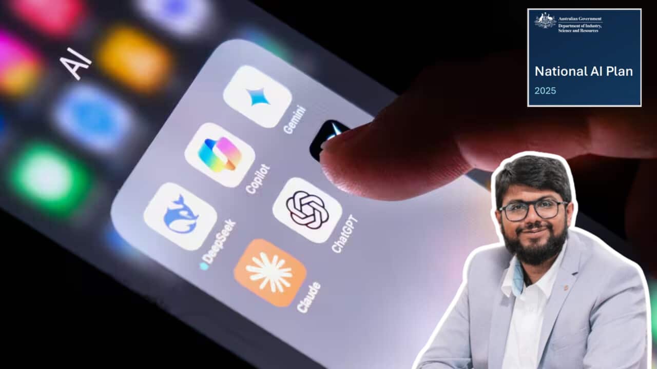 a phone screen shows icons of claude, chat gpt and gemini and other AI apps.