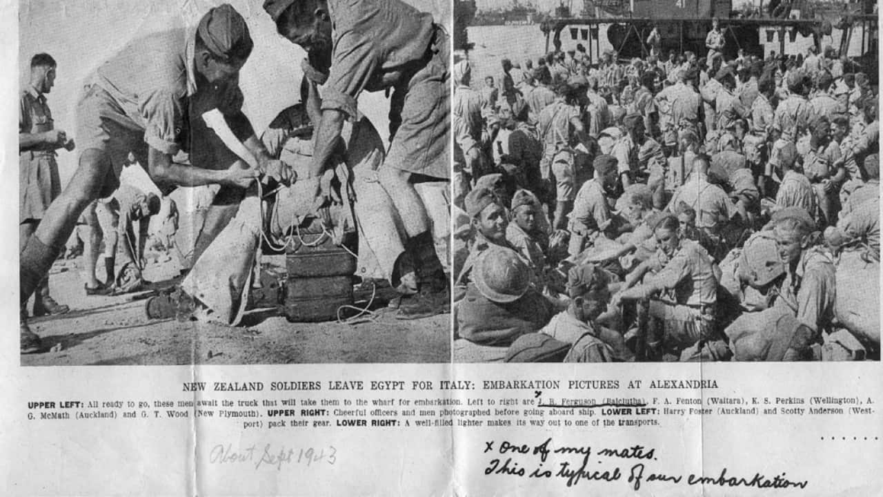 Un ritaglio di giornale del 1943 che raffigura alcuni commilitoni di Edward Hamilton Lee.