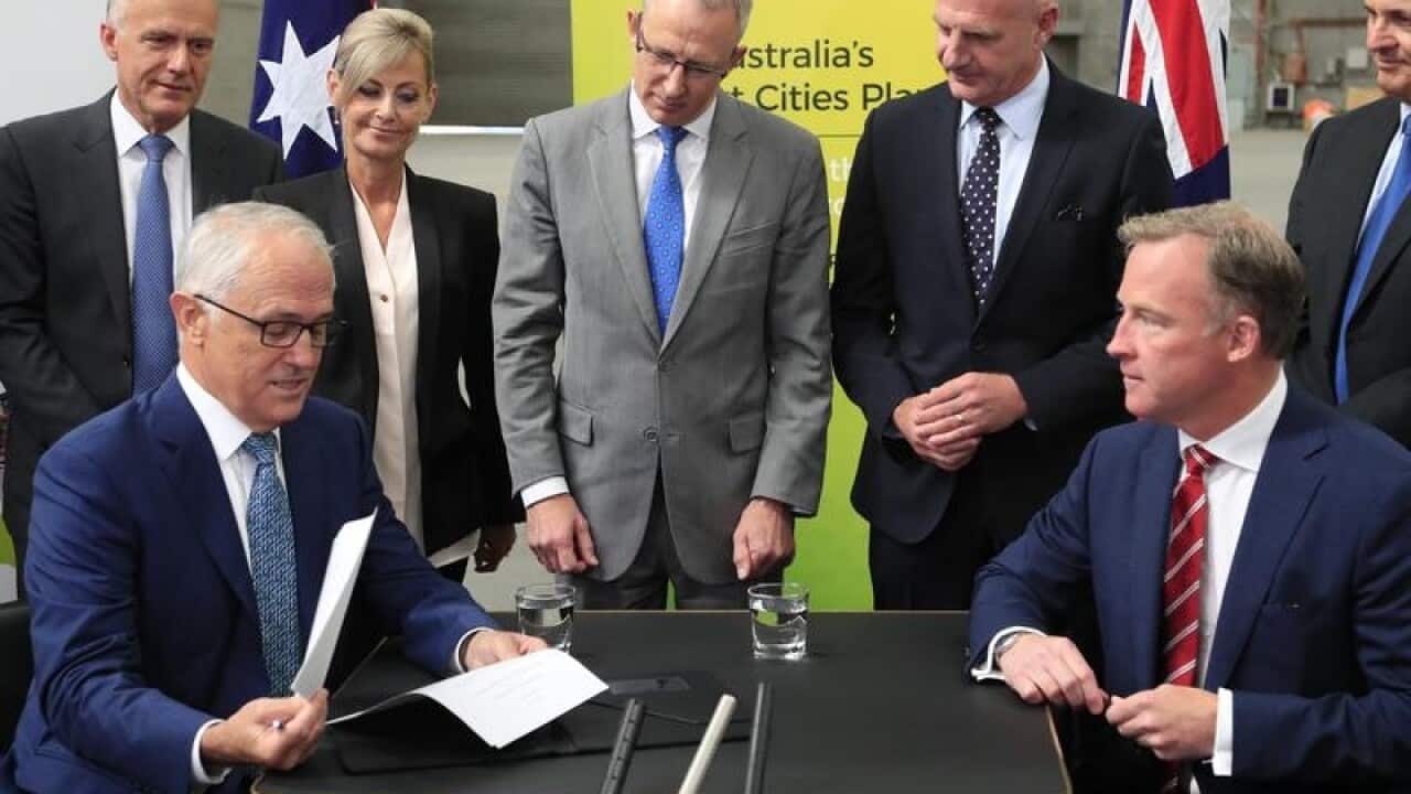 Malcolm Turnbull and Will Hodgman