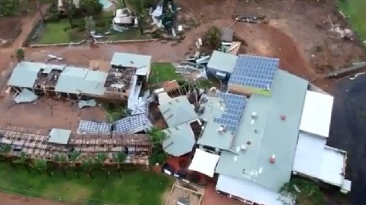 Drone footage aired on 7 News shows the devastation in kalbarri after Cyclone Seroja.