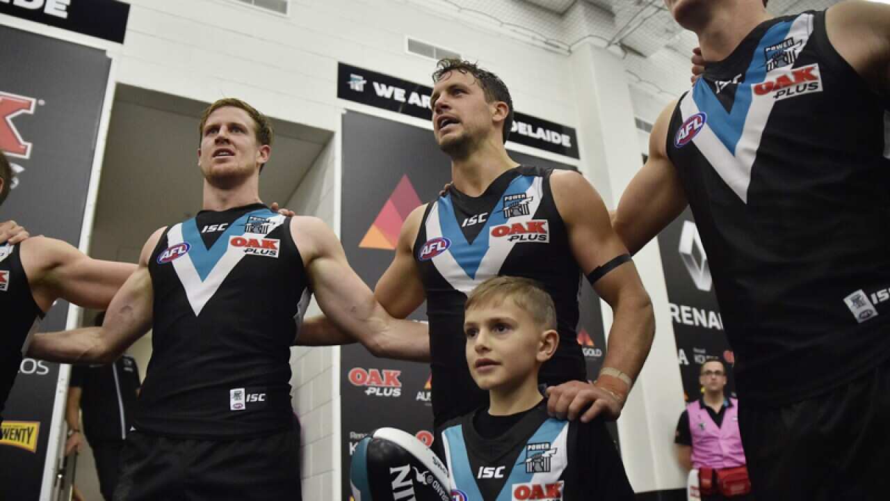 Port players in the change room