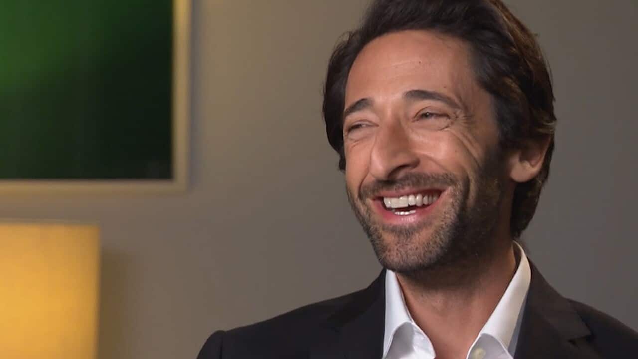 Adrien Brody with Marc Fennell for The Feed