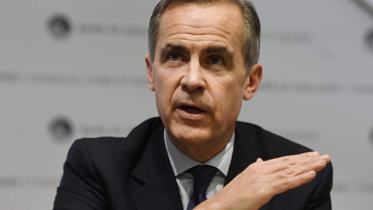 Bank of England governor Mark Carney at the press conference