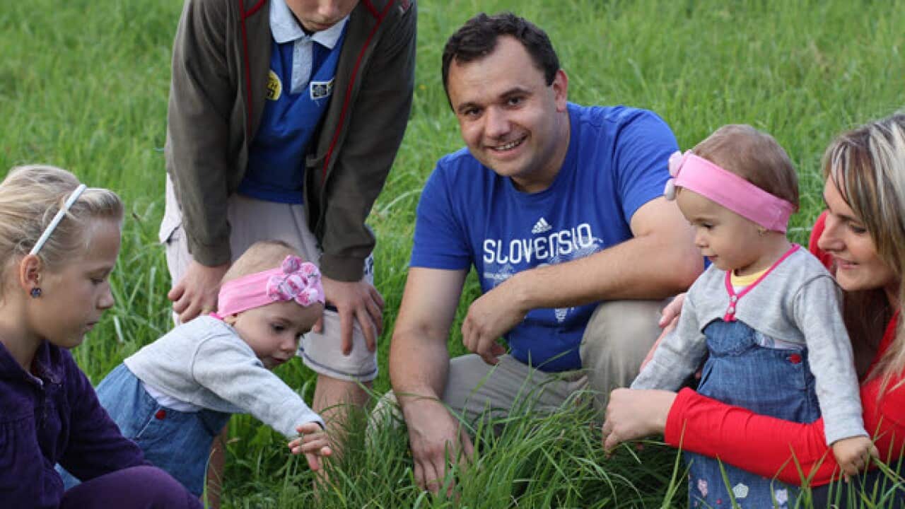 Pavol Holestiak with the family