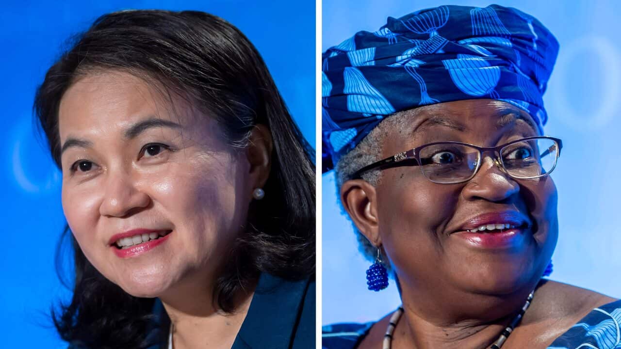 andidates for the WTO Director-General selection process Yoo Myung-hee of Korea (left) and Ngozi Okonjo-Iweala of Nigeria (right).