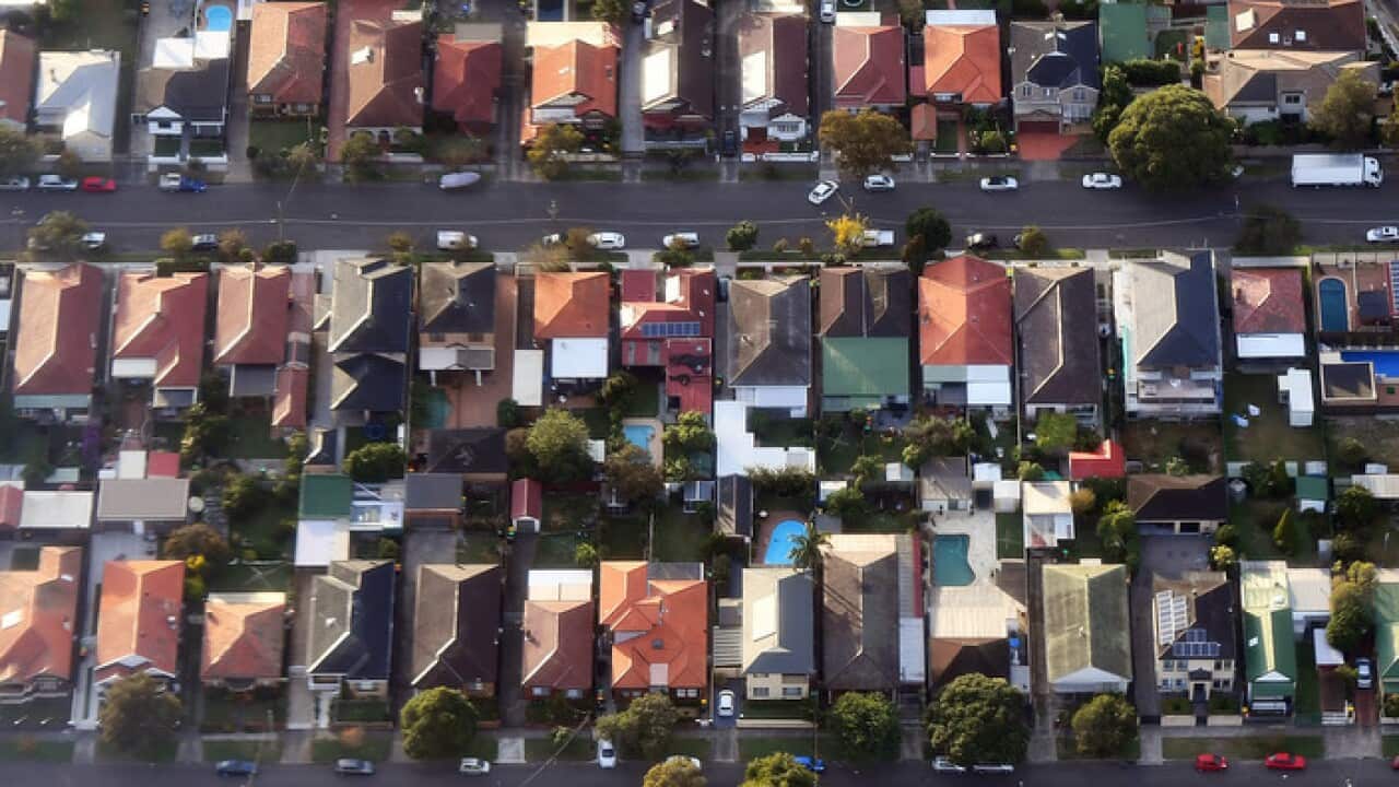 Australian homes are seen from a commercial aircraf