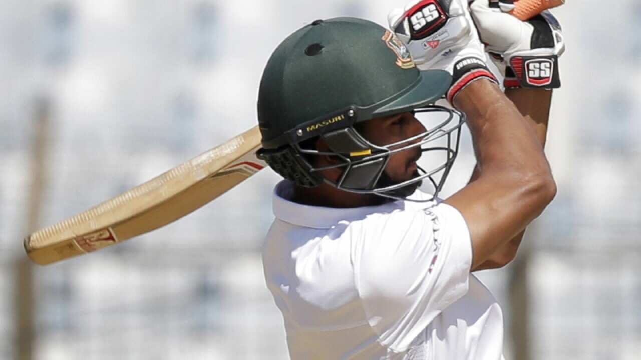 Bangladesh's Mahmudullah plays a shot