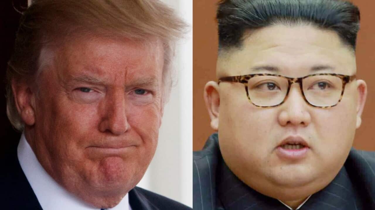 Combination image of US president Donald Trump and North Korean leader Kim Jong-un