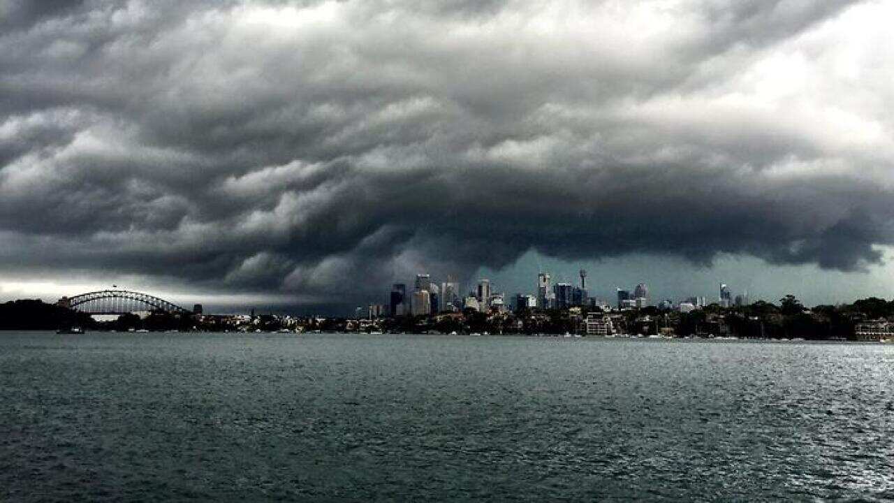 Storm clouds over Sydney.