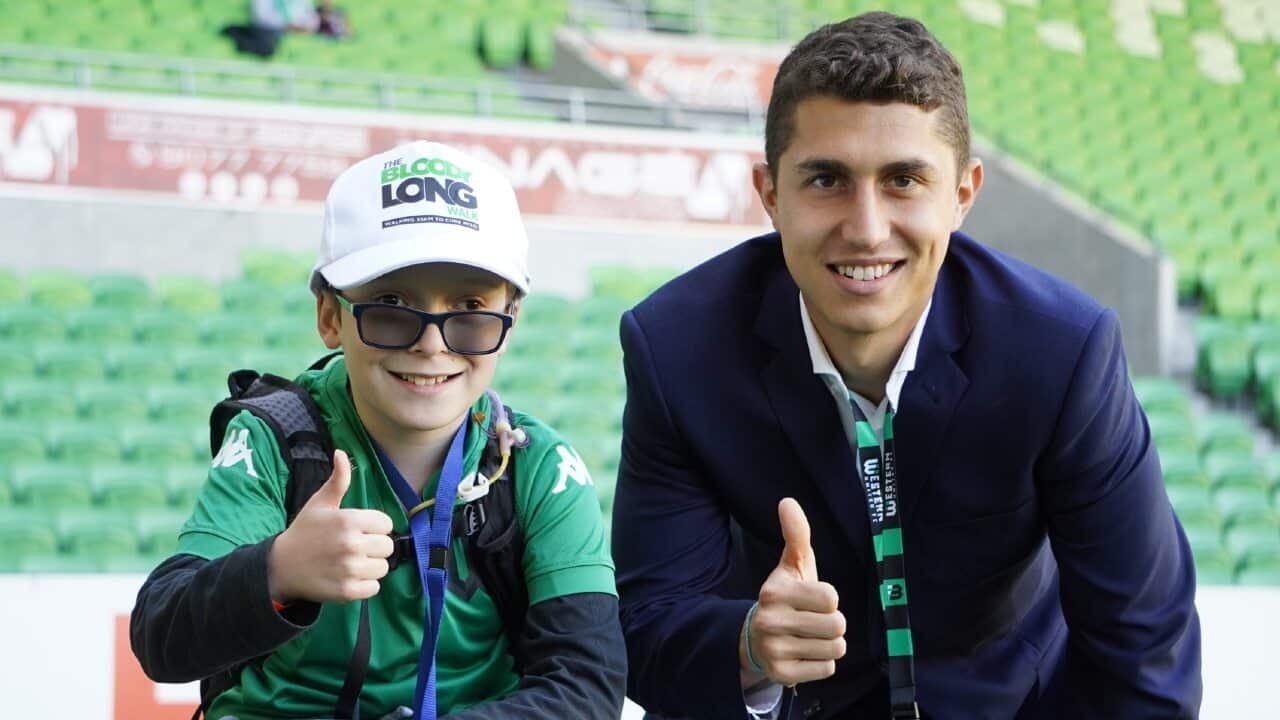 Noah Barlow and Western United's Sebastian Pasquali