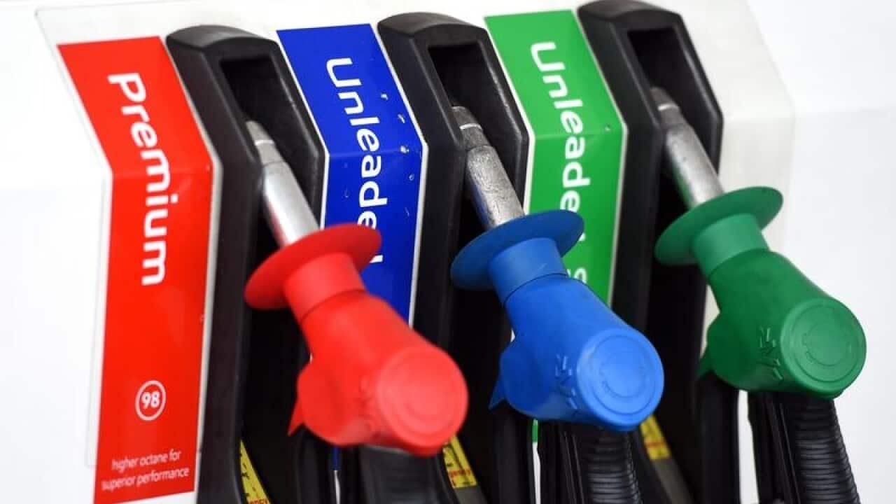 A file image of petrol pumps at a service station