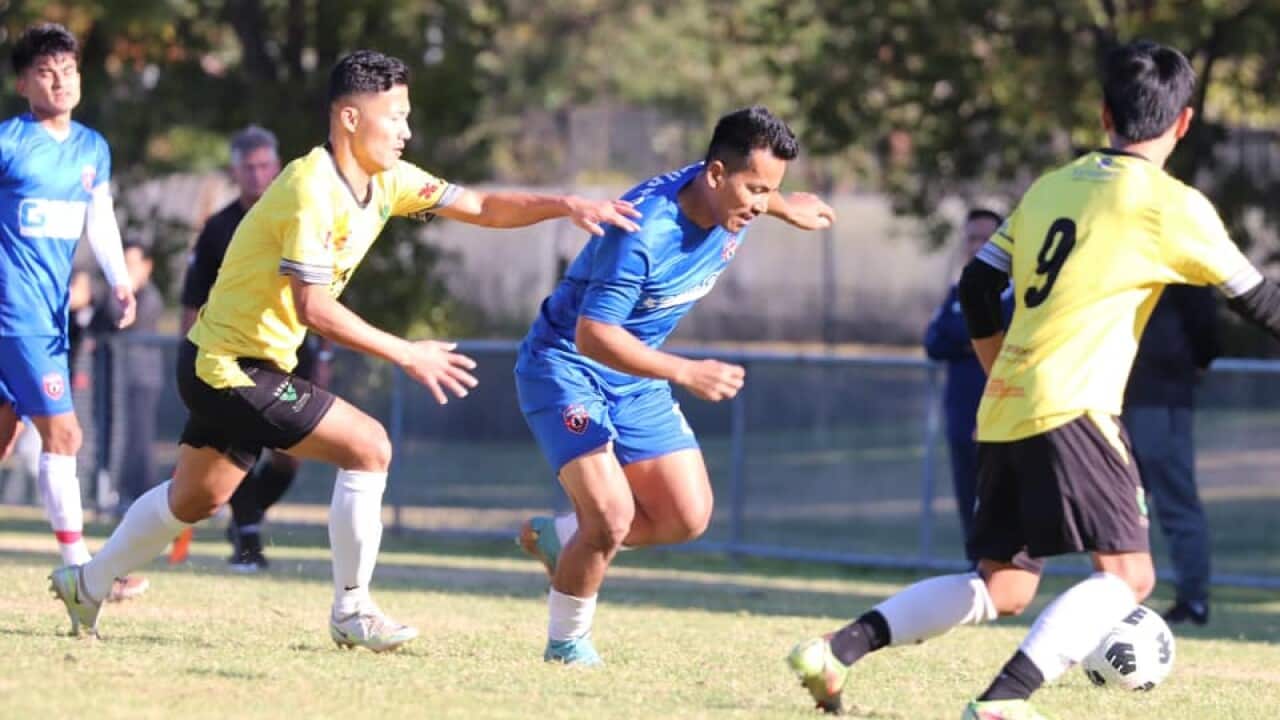 A representative image of football players during a match.