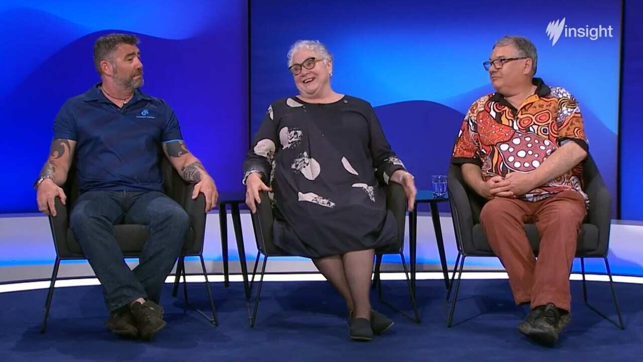 Sister Mary-Lynne Cochrane (centre) appearing on SBS Insight