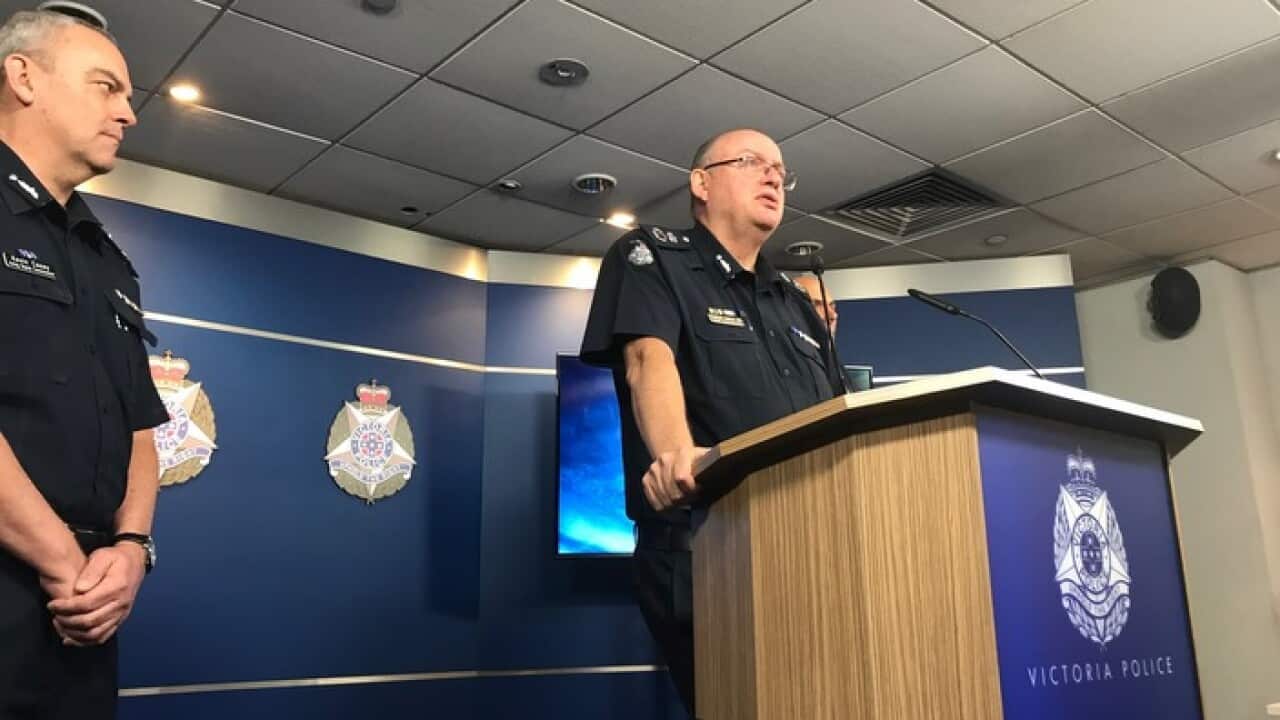 Victoria Police Commissioner Graham Ashton talks to the media (AAP)