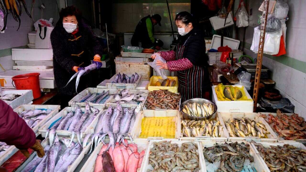 A wet market in Shanghai, China