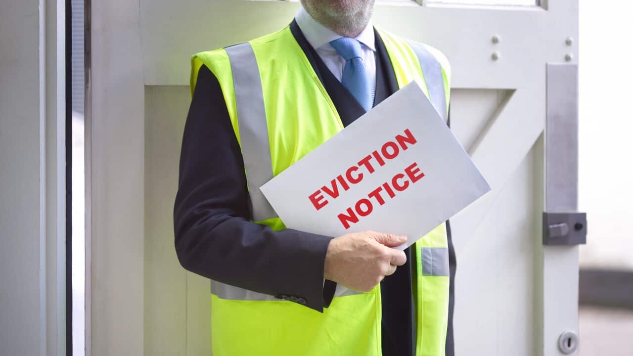 Eviction notice being delivered