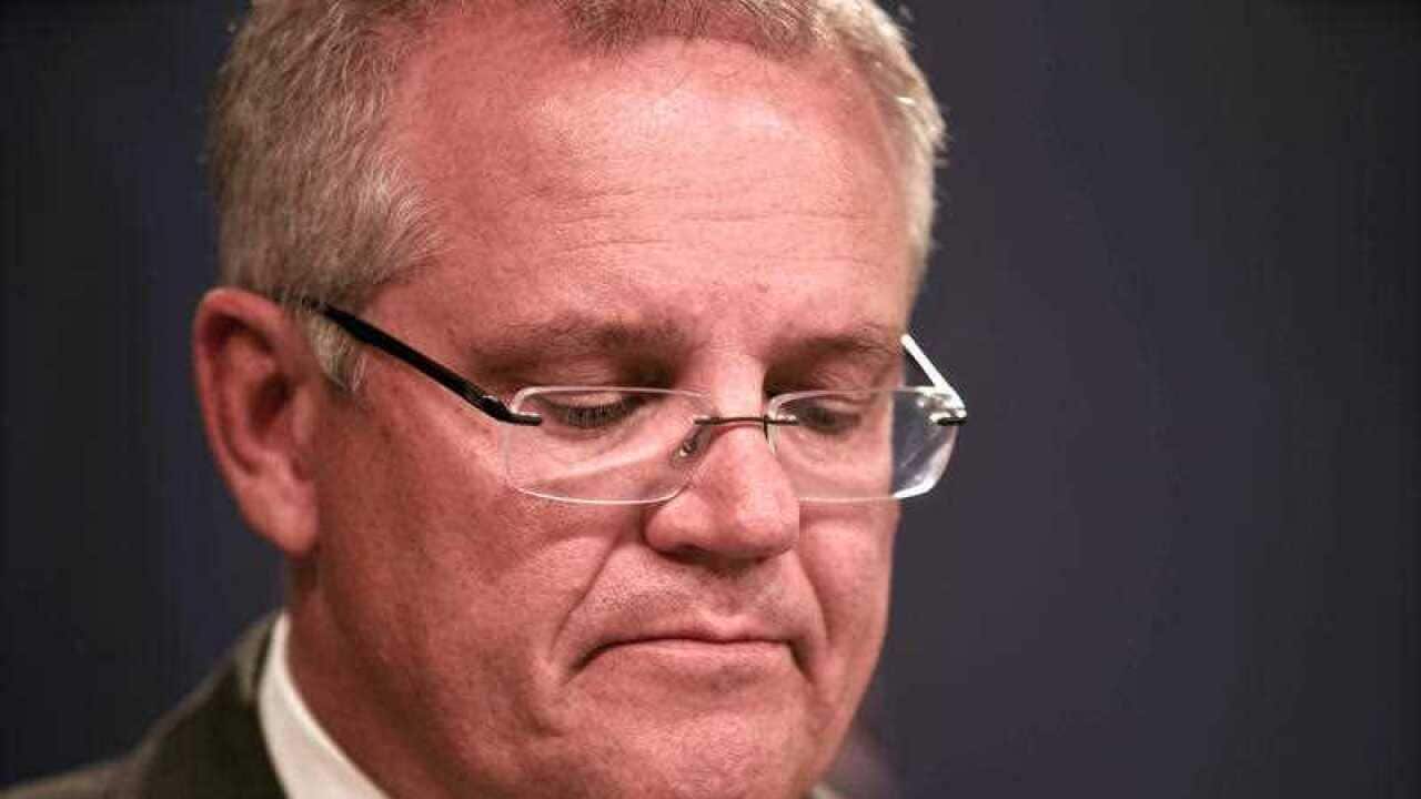 Prime Minister Scott Morrison reacts to Bourke Street attack