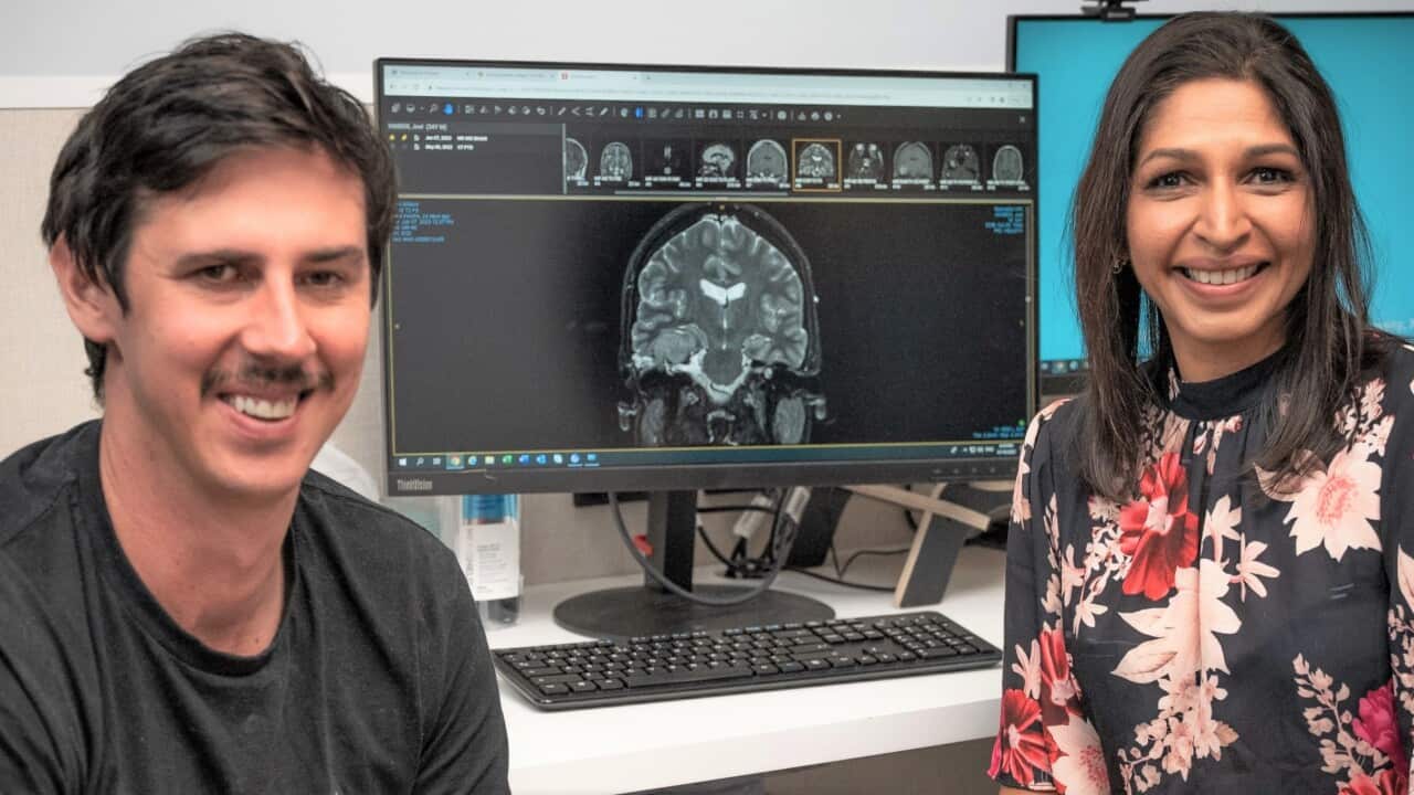 Joel Kimber with Dr Brindha Shivalingham at the Chris O’Brien Lifehouse.jpg