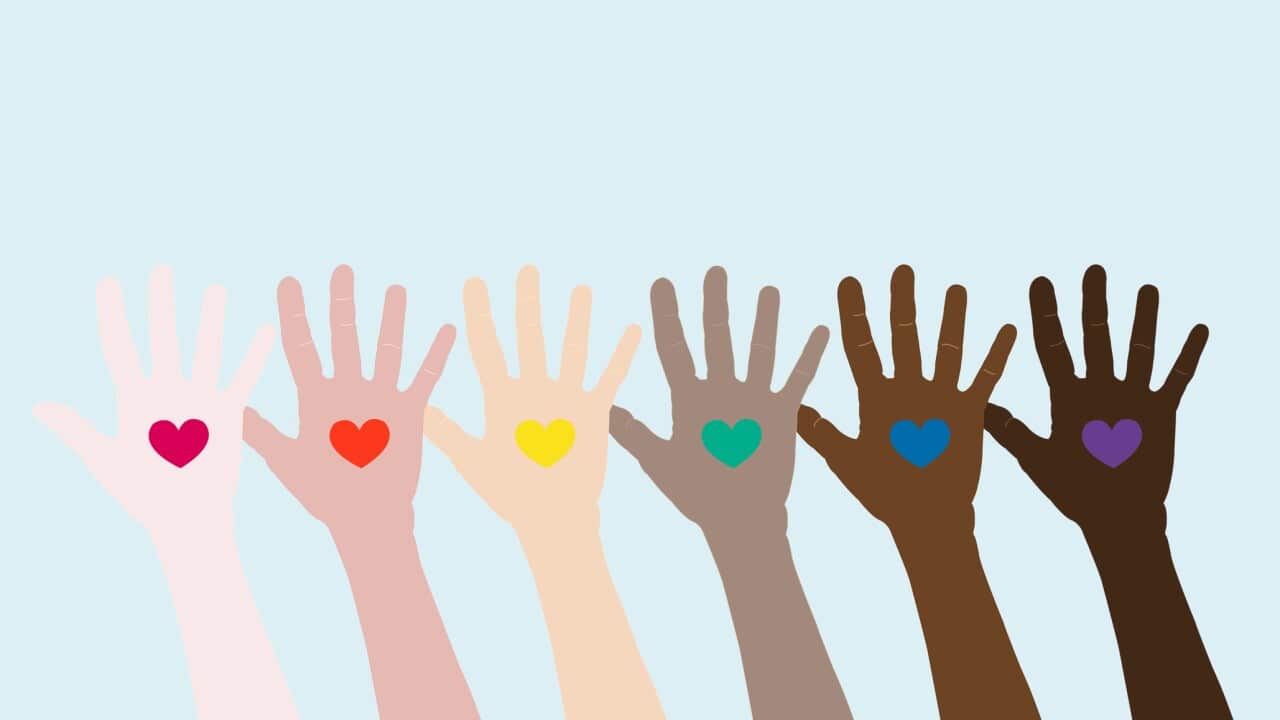 Hands with love LGBTQIA. Pride month