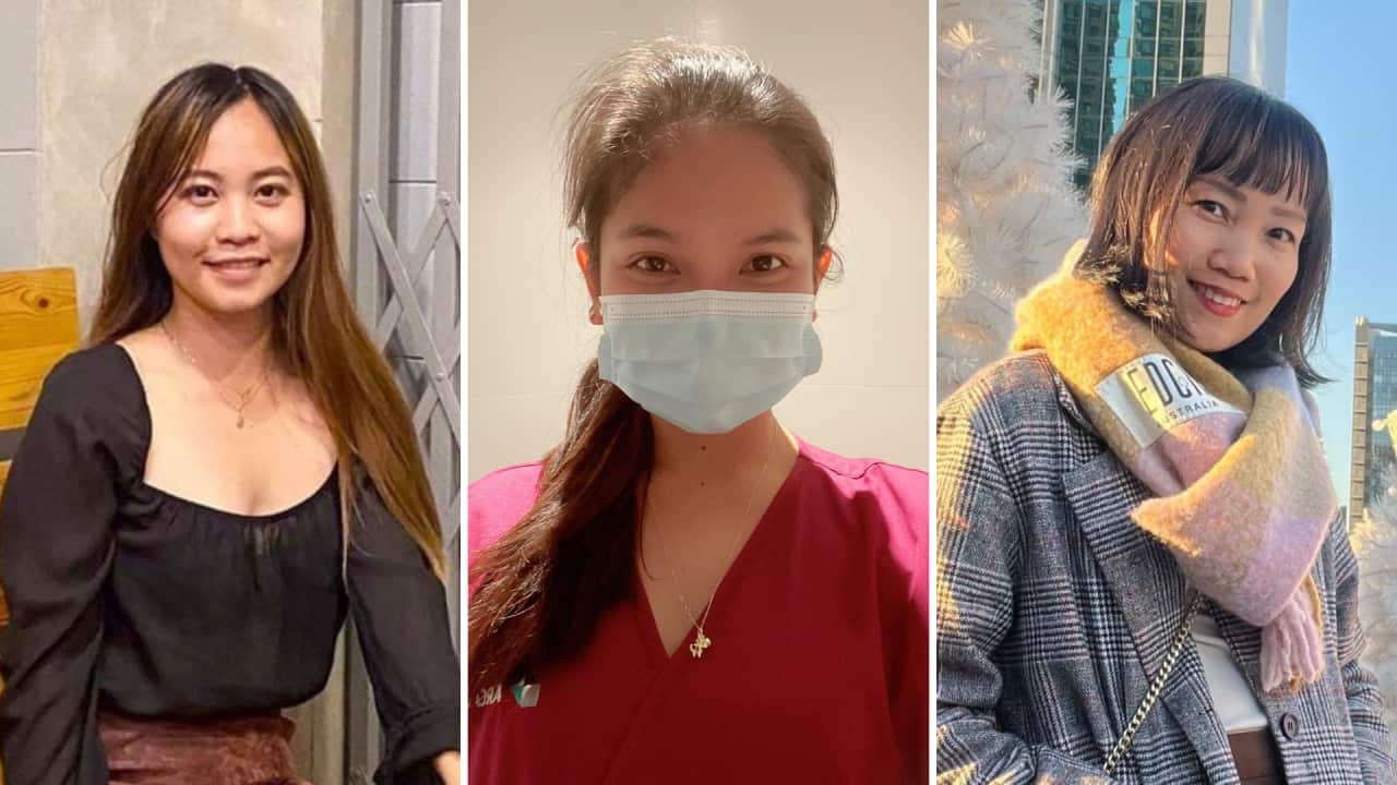 Filiipino international students Jennifer Luna, Donnabelle Cadano, Kristine Biso.png