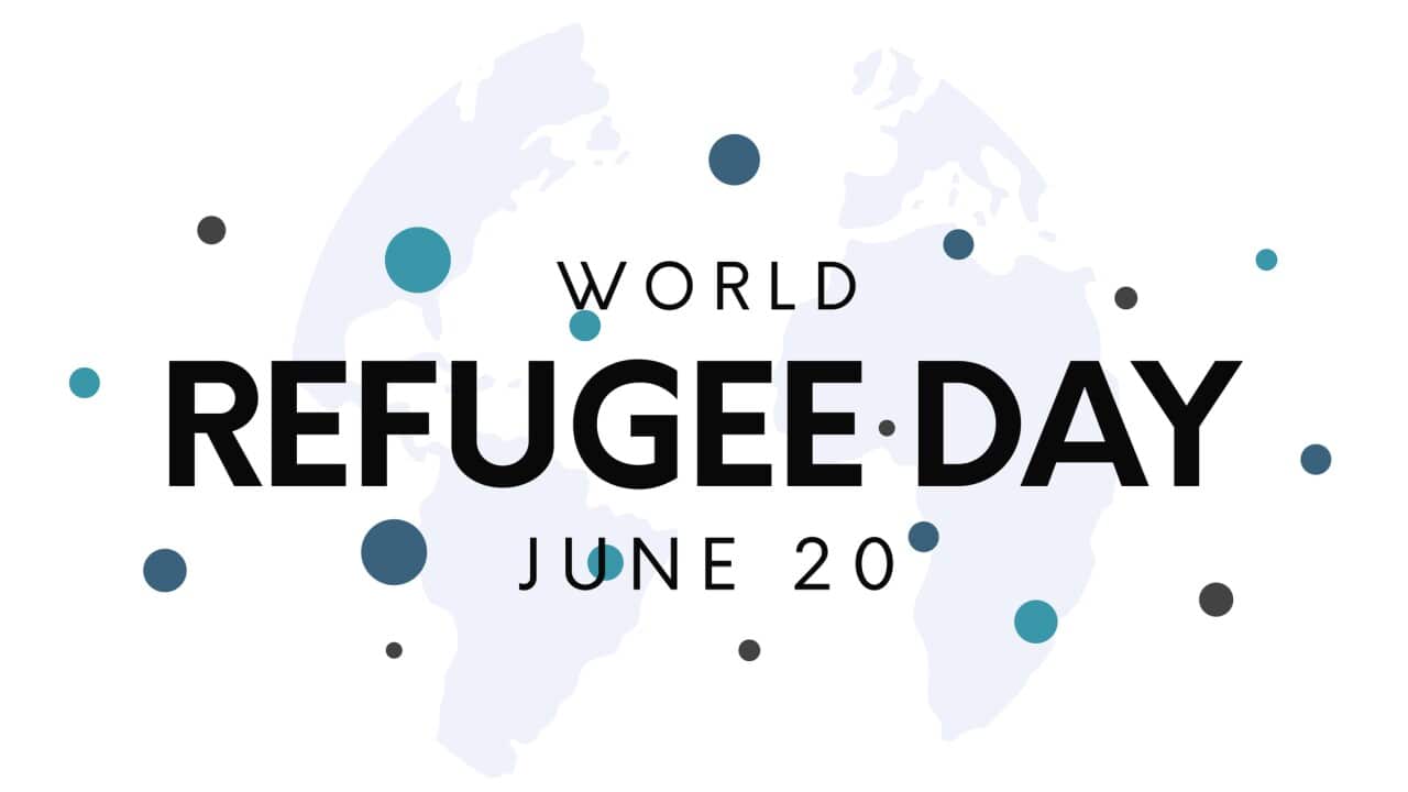 World Refugee Day card, June 20. Vector