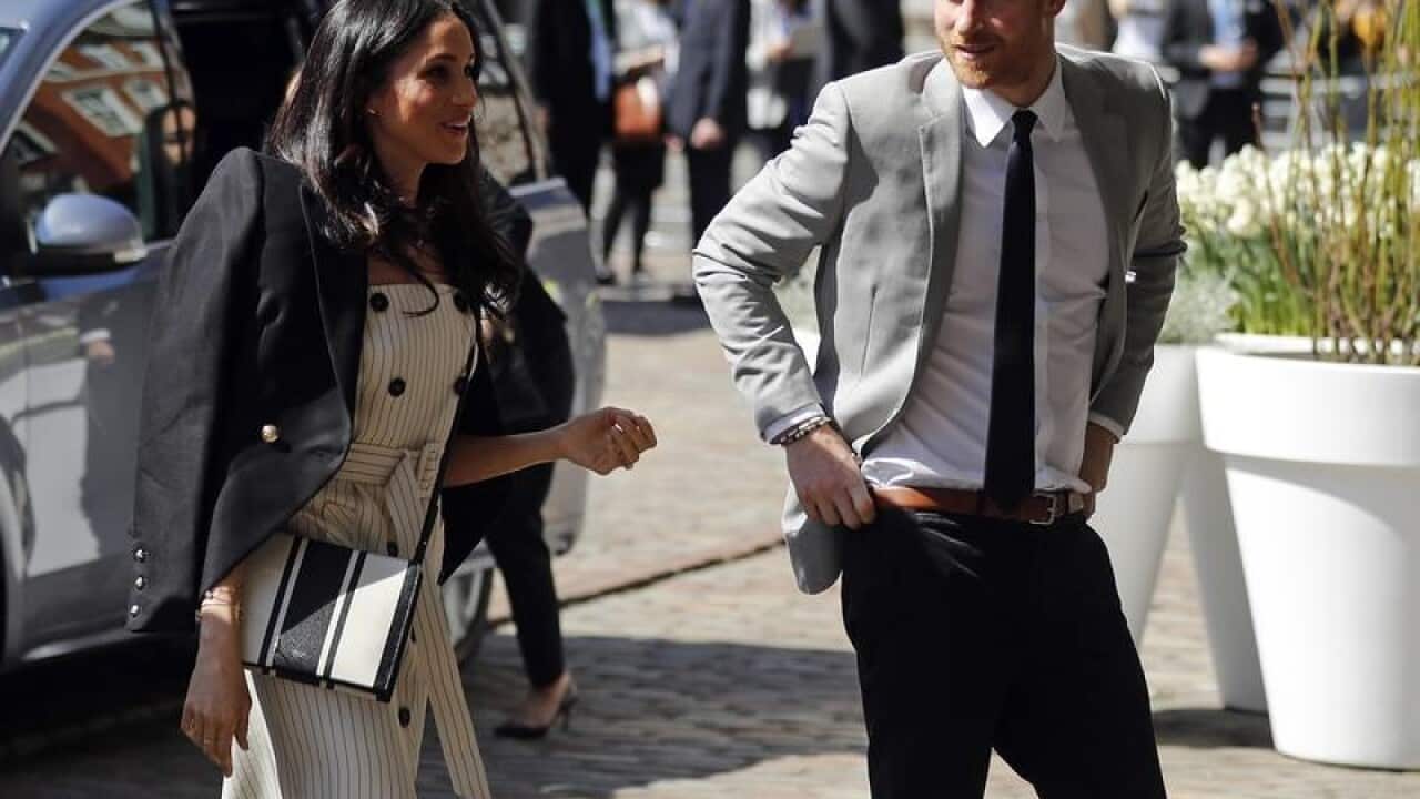 Britain's Prince Harry and his fiancee Meghan Markle.