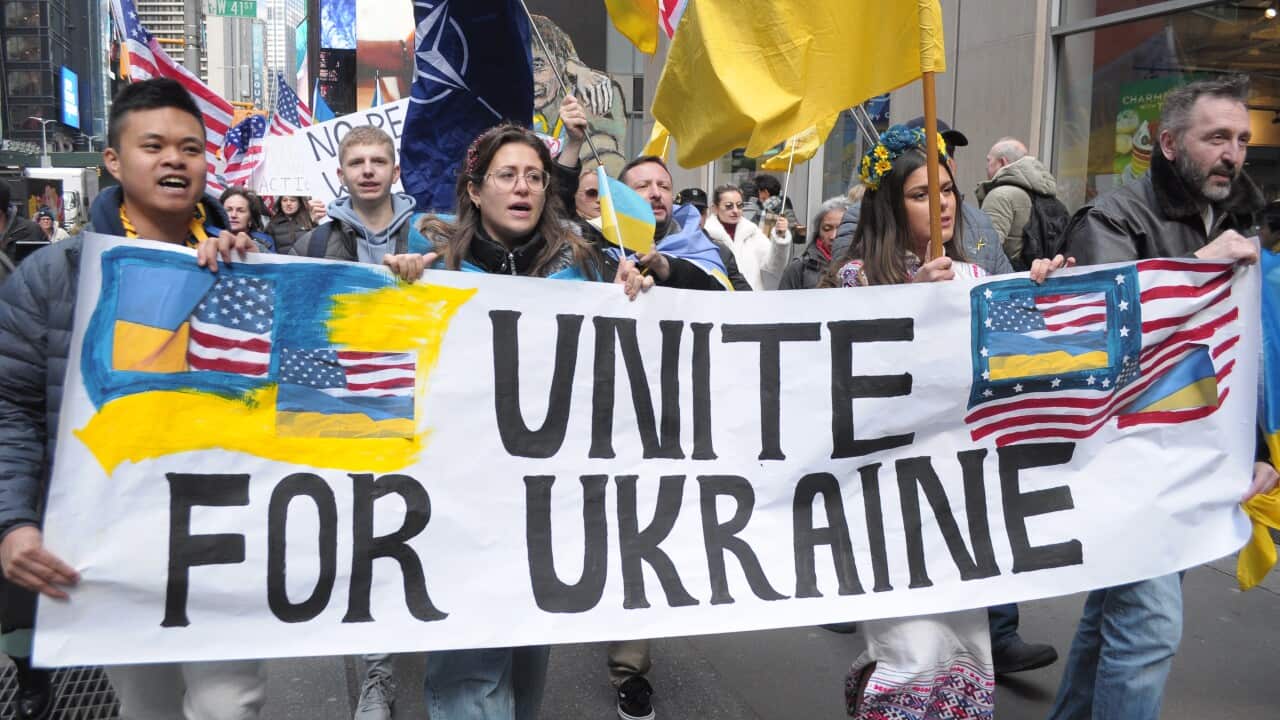Ukraine Rally in New York City, US - 09 Mar 2025