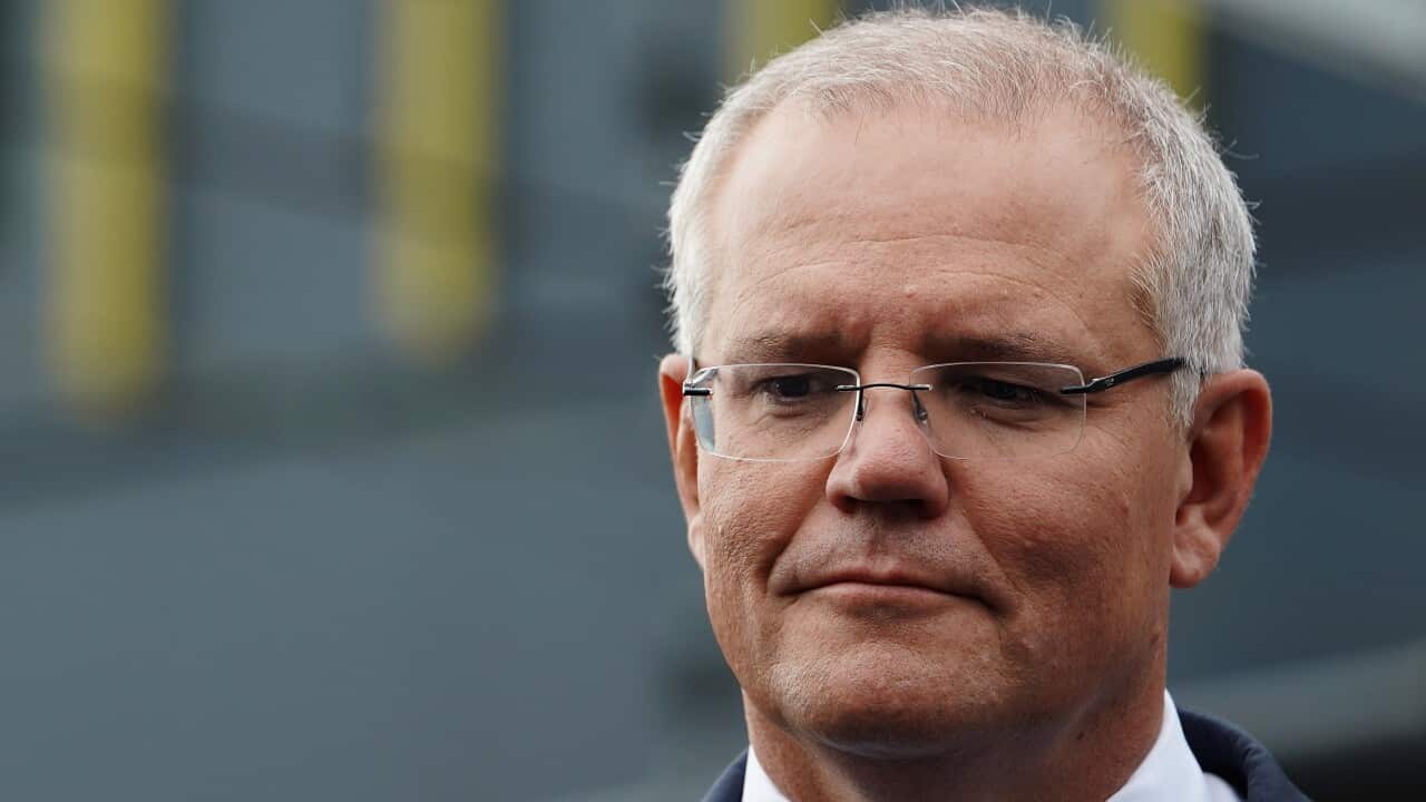 Prime Minister Scott Morrison speak to the media.
