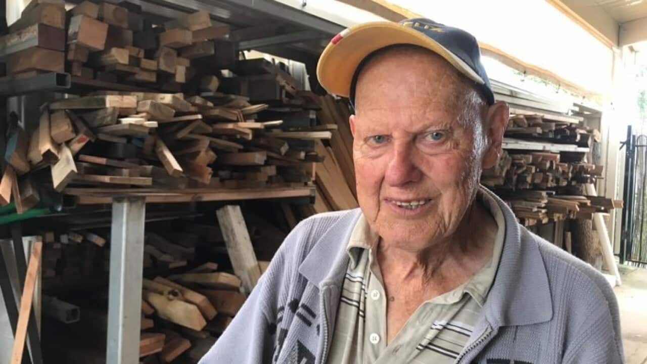 Ernie Shakes at Men's Shed in Granville