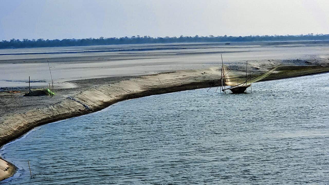 A net along the Brahmaputra river, Assam, India.