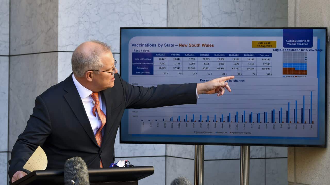 Australian Prime Minister Scott Morrison speaks to the media during a press conference following a national cabinet meeting