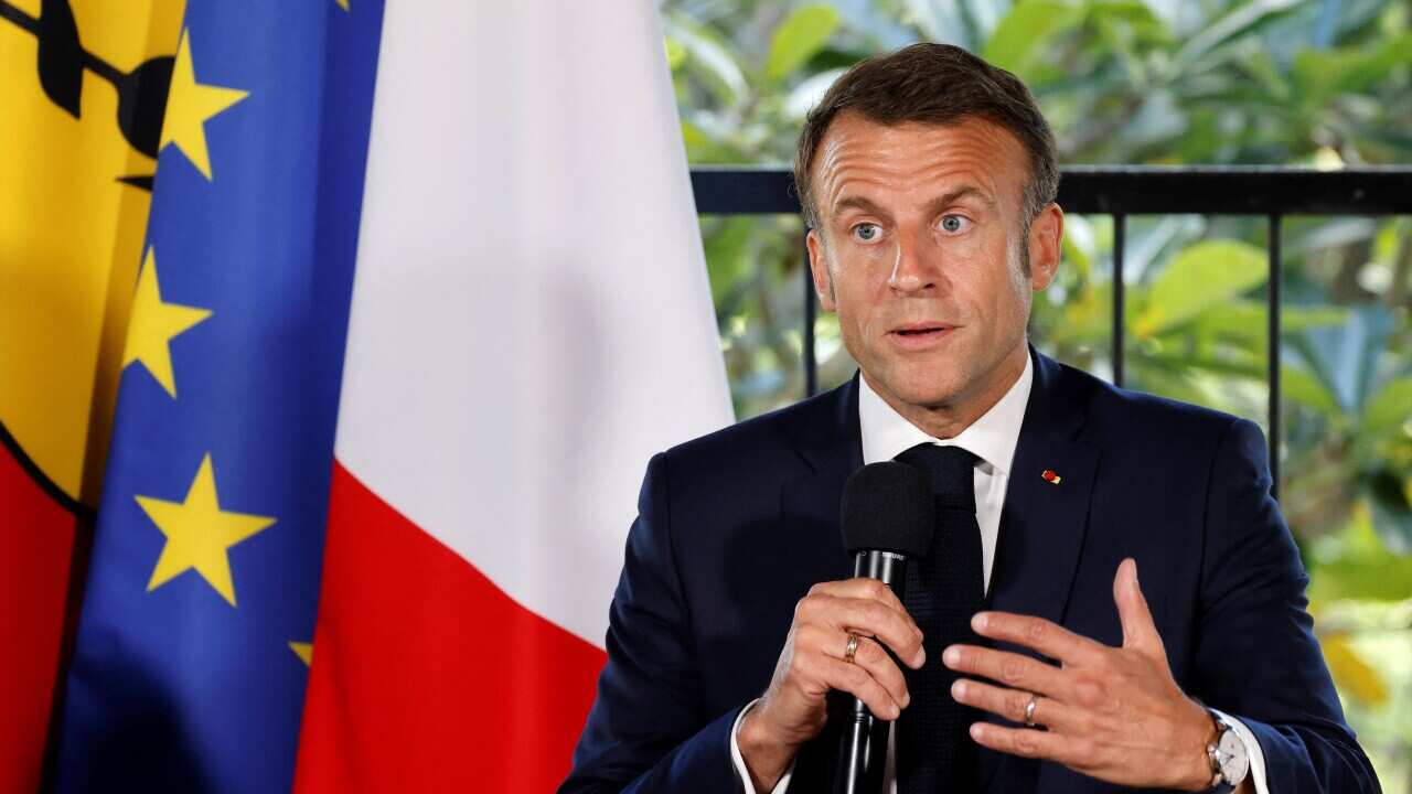 Emmanuel Macron on visit in New Caledonia