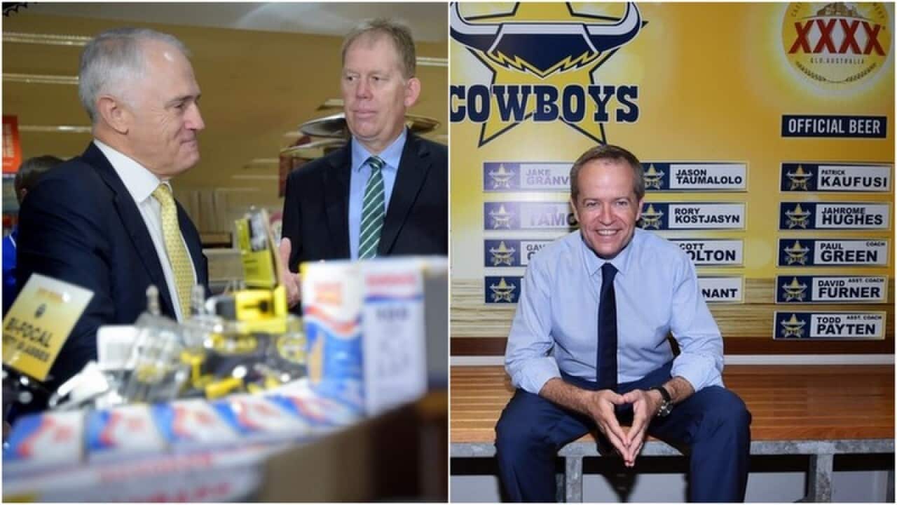 Prime Minister Malcolm Turnbull and Federal opposition leader Bill Shorten on the campaign trail