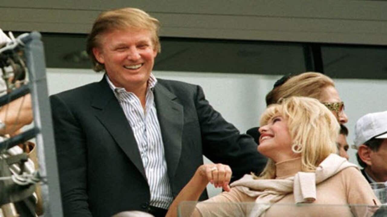 Donald Trump and his first wife Ivana at the US Open in tennis 1997