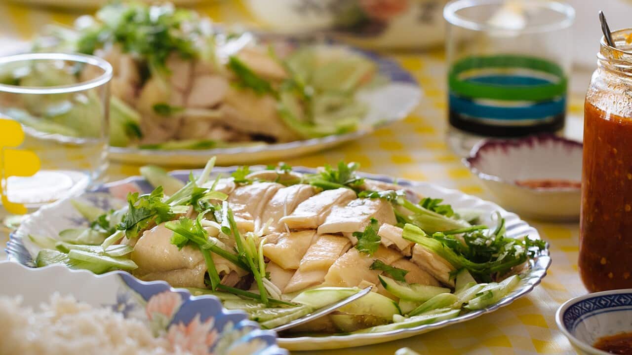 Simplified Hainanese chicken rice