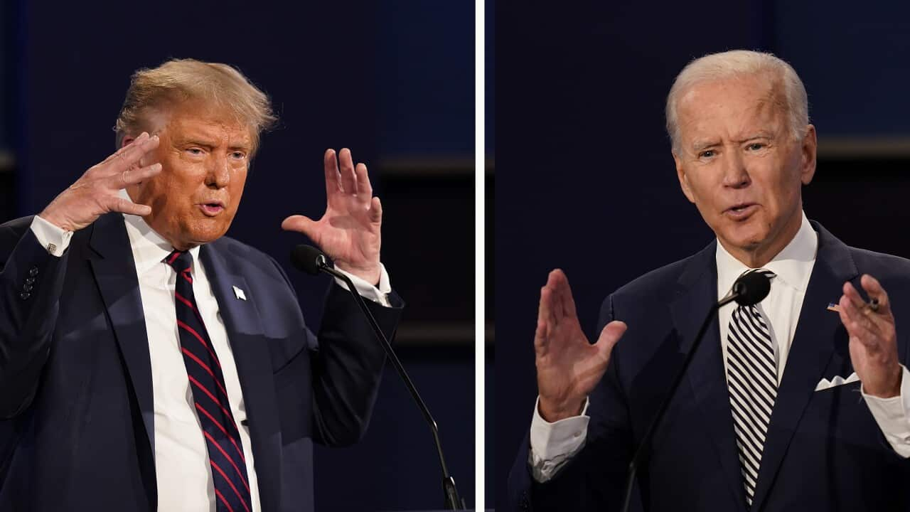 President Donald Trump, left, and former Vice President Joe Biden during the first presidential debate Tuesday, Sept. 29, 2020