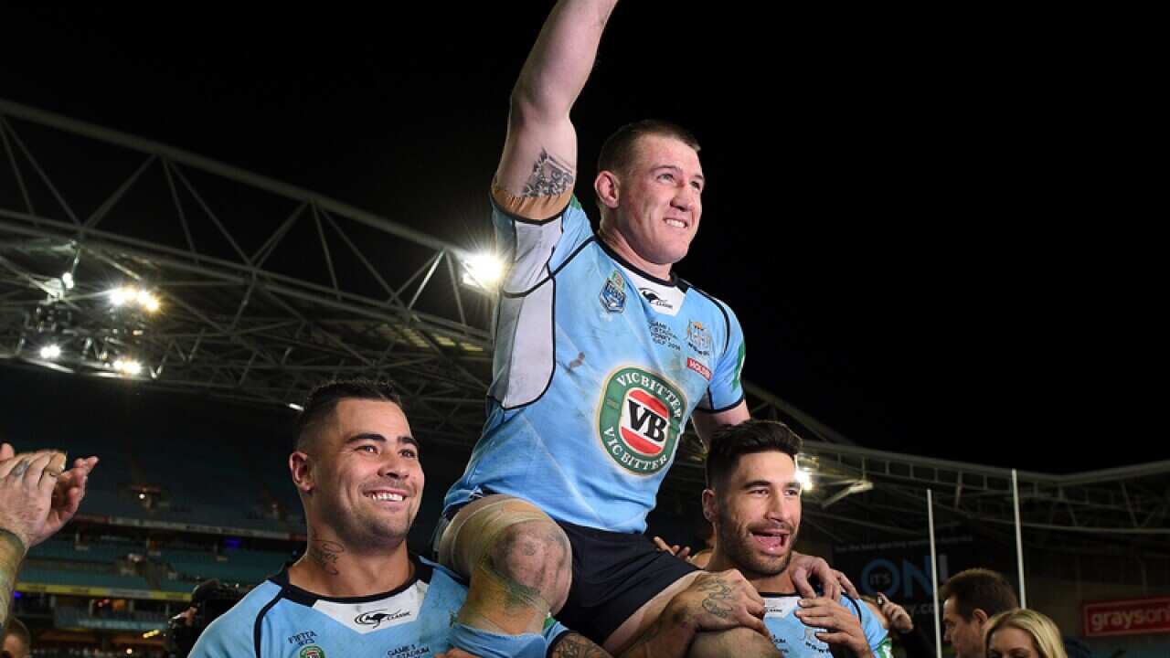 NSW skipper Paul Gallen is carried off the field