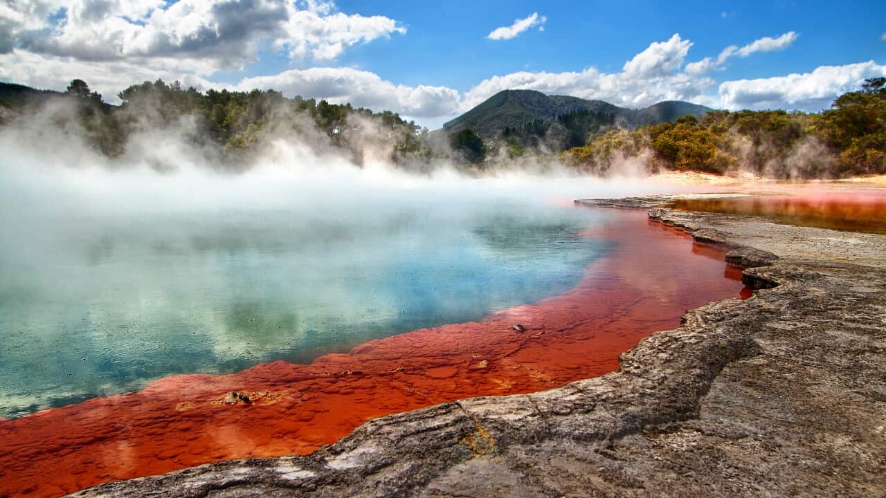 Steam rising off a geo-thermal pool