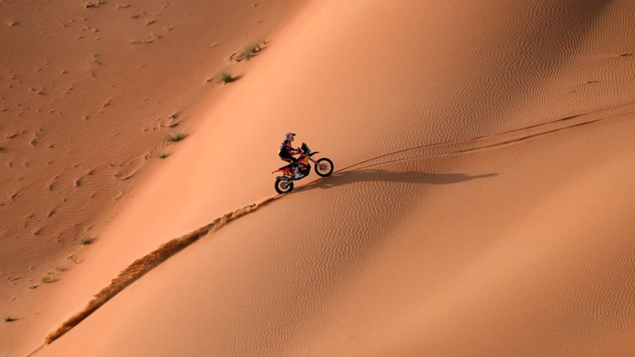 Toby Price in action during the 2023 Dakar Rally