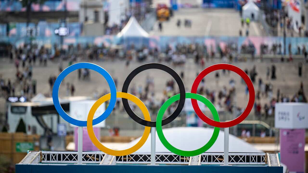 The Olympic rings.