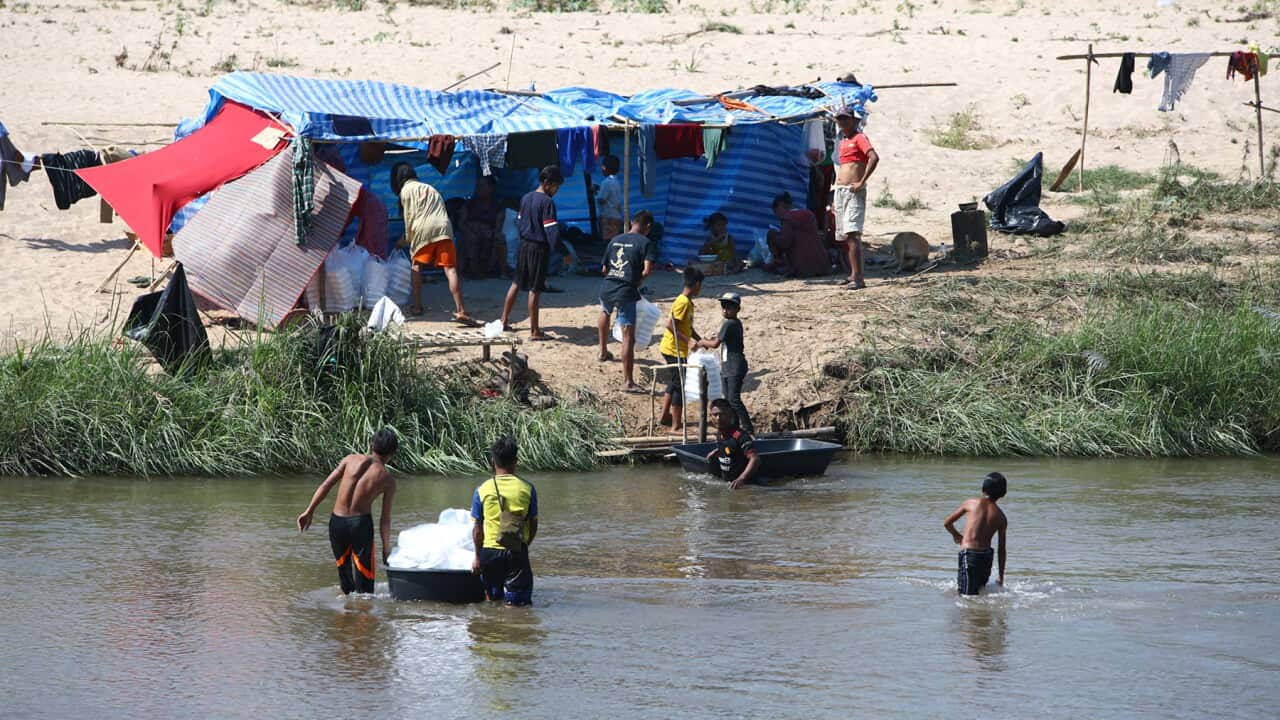 ဓါတ်ပုံ - သောင်ရင်းမြစ်အနီးတွင် တိမ်းရှောင်နေရသော လေးကေ့ကော်ဒေသ စစ်ဘေးရှောင်များ-သံလွင်ခက်