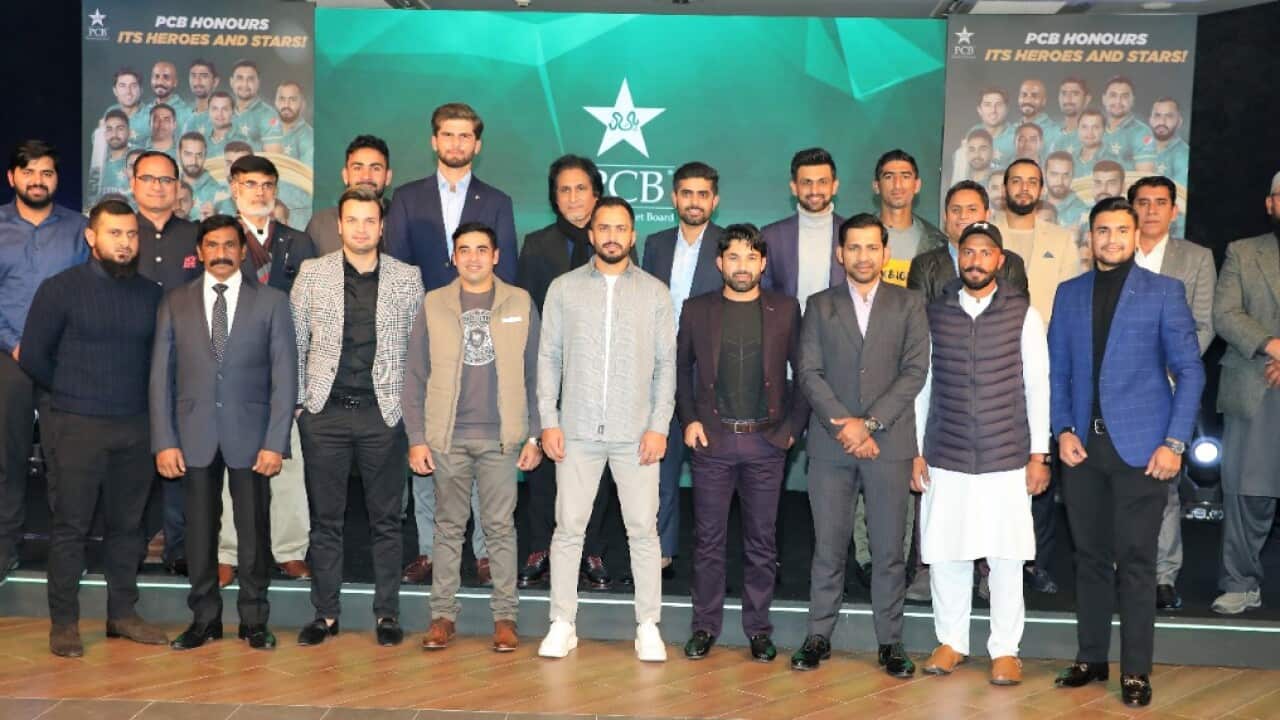 ceremony where players were presented awards for their top notch performance in 2021 by Chairman PCB.