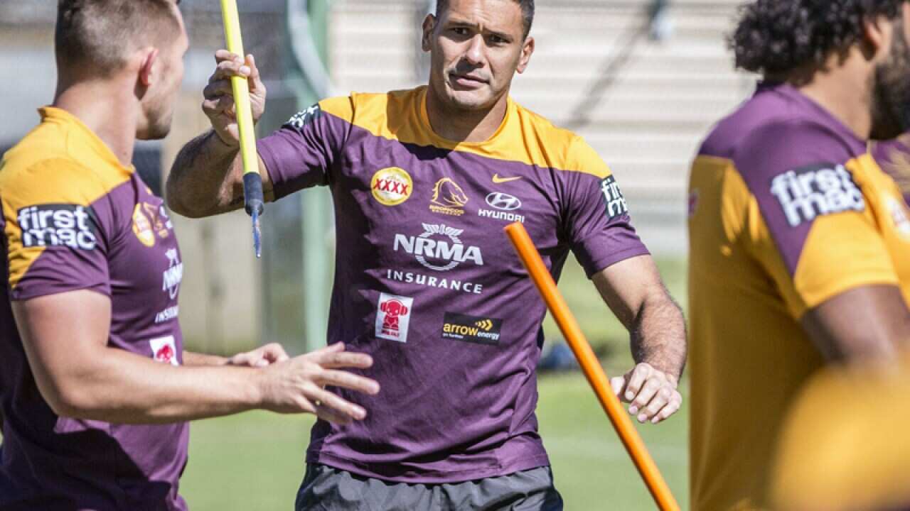 Justin Hodges during the Brisbane Broncos training session